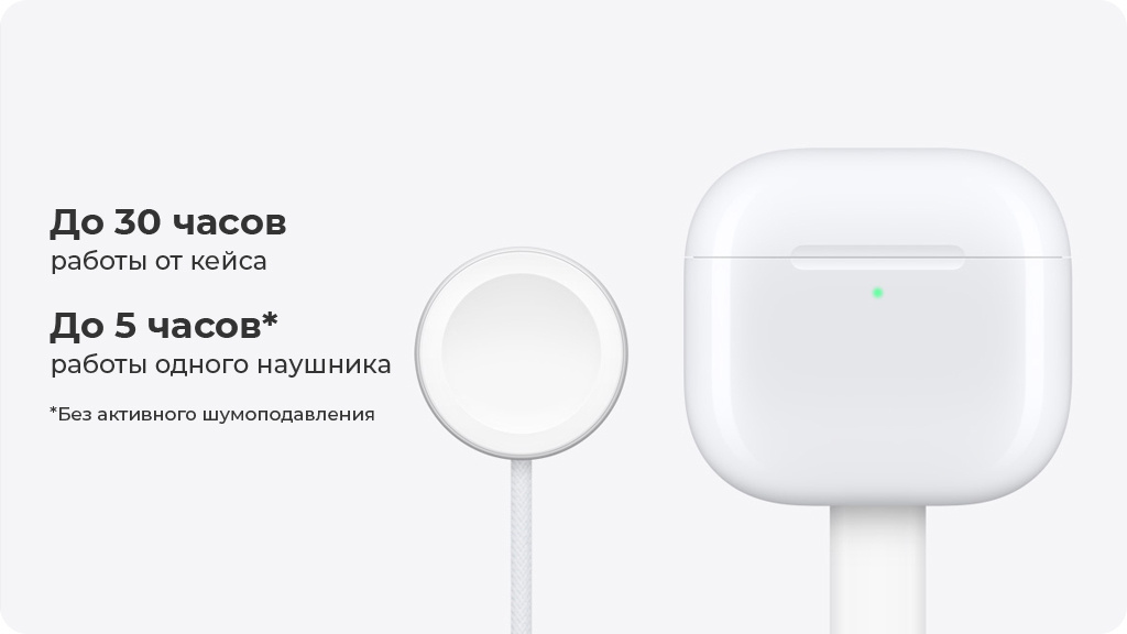 Беспроводные наушники Apple AirPods 4, с шумоподавлением (MXP93ZP/A)